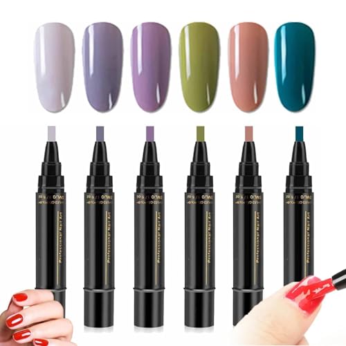 Nail Polish Pens, 3 in 1 Gel Nail Polish Pen Set, 36 Color Nail Polish Gel Pen 8 ml, Quick Dry One Step Nail Gel Pen, DIY Nail Arts for Home and Professional Manicure (6 PCS) (C) von YLBHYIRSJF