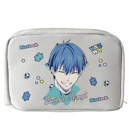 YLEAFUN Bachira Meguru/Seishiro Nagi/Chigiri Hyoma Anime Federmäppchen, Anime Peripherie Student Schreibwaren Leinwand Federtasche Anime Mäppchen Federtaschen Große Kapazität von YLEAFUN