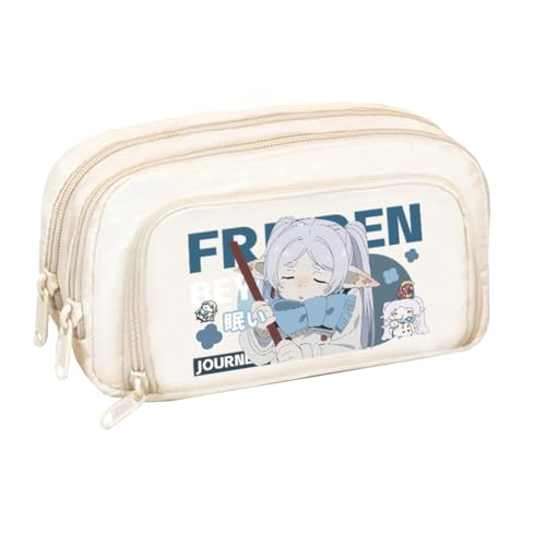 YLEAFUN Frieren Federmäppchen, Anime Peripherie Student Schreibwaren Leinwand Federtasche Anime Mäppchen Federtaschen Große Kapazität von YLEAFUN