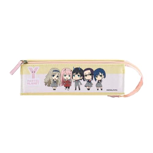 YLEAFUN Zero Two Federmäppchen, Anime Peripherie Student Schreibwaren Leinwand Federtasche Anime Mäppchen Federtaschen Große Kapazität （Gelb） von YLEAFUN