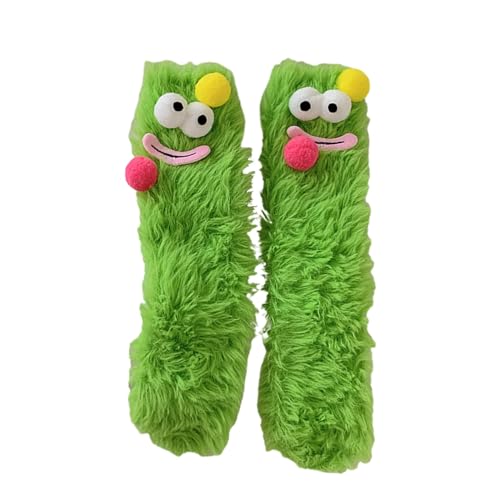 Warme Kuschelige Flauschige Cartoon-Monster-Socken, Dreidimensionale lustige Socken aus Korallensamt Soft Floor Socken Dicke Winter Socken Wärmebettsocken Funny Fuzzy Socks Schlafsocken für Zuhause von YLLQXI