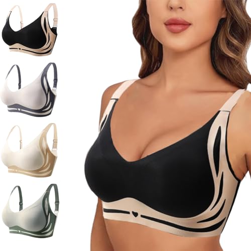 YLLQXI Bügelloser Top Stütz BH Super Gather BH Wireless Push Up BH Lifting An ti Agging BH Damen Ohne Büge Nahtlos Verstellbar Unsichtbar BH Gepolstert Seamless Bequemer BH Klassische BHS von YLLQXI