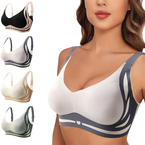 YLLQXI Bügelloser Top Stütz BH Super Gather BH Wireless Push Up BH Lifting An ti Agging BH Damen Ohne Büge Nahtlos Verstellbar Unsichtbar BH Gepolstert Seamless Bequemer BH Klassische BHS von YLLQXI