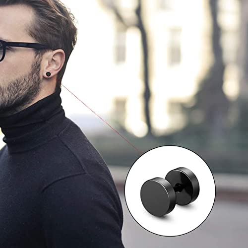 2 stücke Männer frauen 6mm 8mm 18g Edelstahl Ohrstecker Schwarz Poliert Taper Plugs Tunnel Doppelseite von YLLZJ
