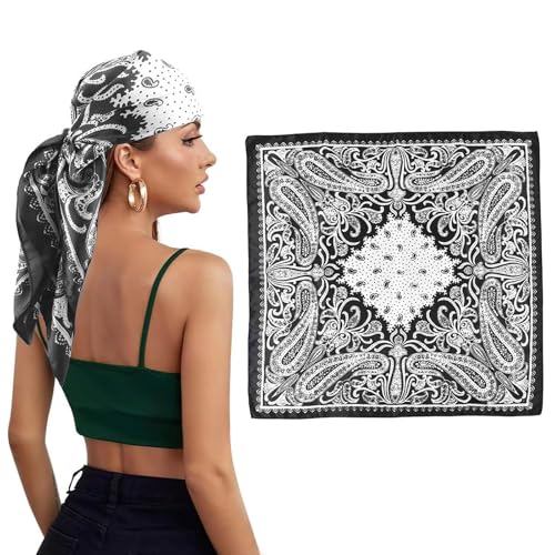 Damen Seidentücher - Elegante Satin Kopf- und Halstücher, quadratisch für stylische Damen, Mädchen als Haarschmuck(70x70cm) von YLLZJ