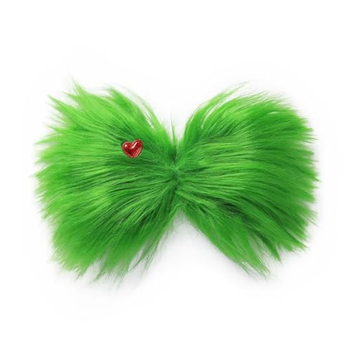 Haarklammern Damen Mädchen, Haarklammer Groß Grüne Haarspange Plüsch mit Rot Herz, Haarspangen Mädchen Weihnachten, Haarspangen Damen Plüsch, Grüne Haarklammer für DIY Frisur, Weihnachtsfeier Haarklammern Damen Mädchen, Haarklammer Groß Grüne Haarspange Plüsch mit Rot Herz, Haarspangen Mädchen Weihnachten, Haarspangen Damen Plüsch, Grüne Haarklammer für DIY Frisur, Weihnachtsfeier von YLMYOLEMEI