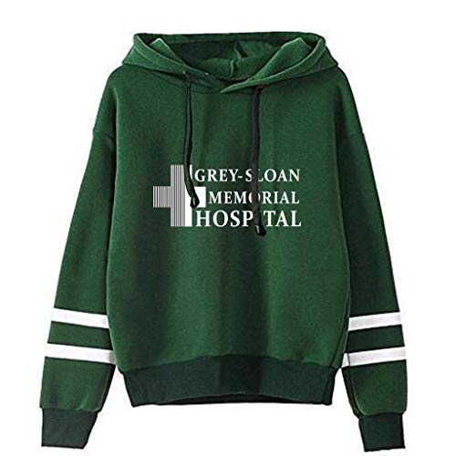 YLWX Herren Damen Hoodies Grey's Anatomy Kapuzenpullover Druck Pullover Sweatshirt Grey-Sloan Memorial Hospital,Green-L von YLWX