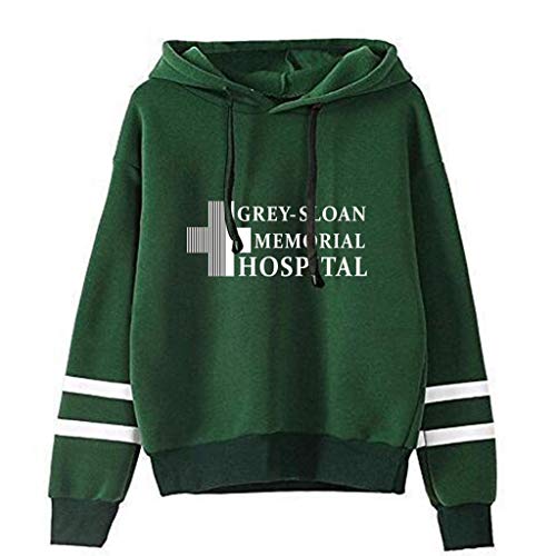 YLWX Herren Damen Hoodies Grey's Anatomy Kapuzenpullover Druck Pullover Sweatshirt Grey-Sloan Memorial Hospital,Green-M von YLWX