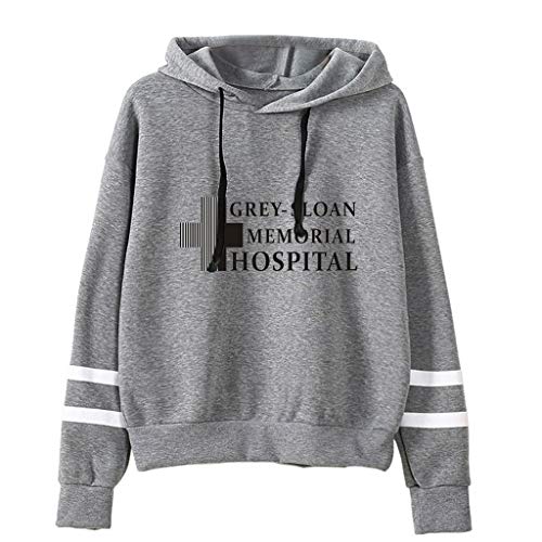 YLWX Herren Damen Hoodies Grey's Anatomy Kapuzenpullover Druck Pullover Sweatshirt Grey-Sloan Memorial Hospital,Grey-L von YLWX
