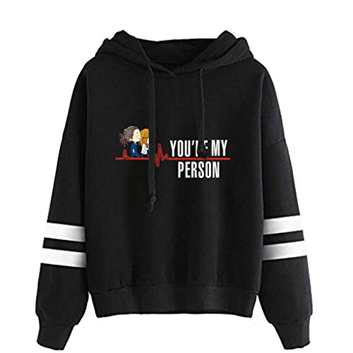 YLWX Herren Damen Hoodies Grey's Anatomy Kapuzenpullover Druck Sweatshirt You're My Person,Black1-XXXL von YLWX