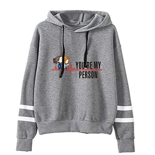 YLWX Herren Damen Hoodies Grey's Anatomy Kapuzenpullover Druck Sweatshirt You're My Person,Grey1-S von YLWX