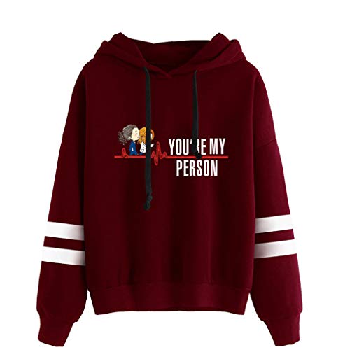 YLWX Herren Damen Hoodies Grey's Anatomy Kapuzenpullover Druck Sweatshirt You're My Person,Red1-L von YLWX