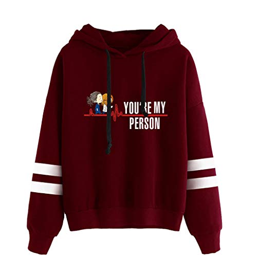 YLWX Herren Damen Hoodies Grey's Anatomy Kapuzenpullover Druck Sweatshirt You're My Person,Red1-XL von YLWX