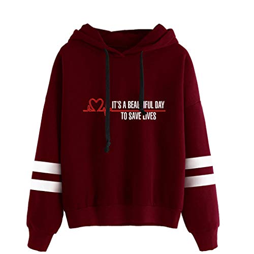 YLWX Herren Damen Hoodies Grey's Anatomy Kapuzenpullover Druck Sweatshirt You're My Person,Red2-L von YLWX