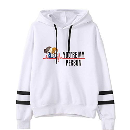 YLWX Herren Damen Hoodies Grey's Anatomy Kapuzenpullover Druck Sweatshirt You're My Person,White1-M von YLWX