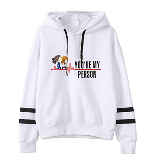YLWX Herren Damen Hoodies Grey's Anatomy Kapuzenpullover Druck Sweatshirt You're My Person,White1-XS von YLWX