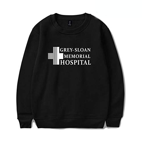 YLWX Herren Damen Hoodies Grey's Anatomy Kapuzenpullover Frühling Und Winter Sweatshirt Grey-Sloan Memorial Hospital,Black-M von YLWX