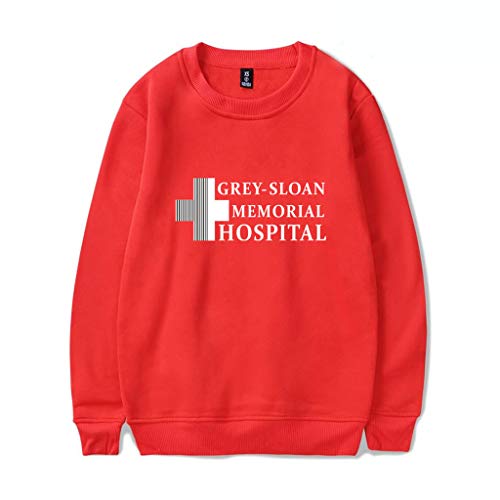 YLWX Herren Damen Hoodies Grey's Anatomy Kapuzenpullover Frühling Und Winter Sweatshirt Grey-Sloan Memorial Hospital,Red-L von YLWX