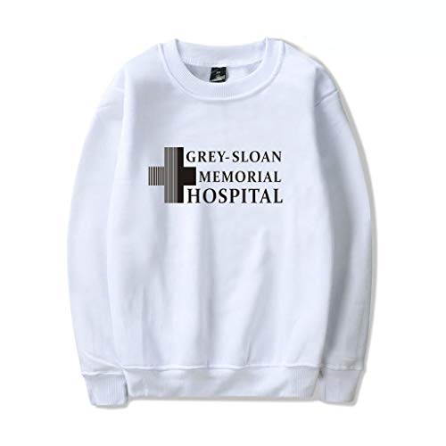 YLWX Herren Damen Hoodies Grey's Anatomy Kapuzenpullover Frühling Und Winter Sweatshirt Grey-Sloan Memorial Hospital,White-XXXXL von YLWX