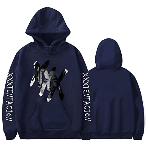 YLWX Herren und Damen Kapuzenpullover Xxxtentacion Hoodie Frühling Locker Langarm Crew Neck 3D Gedruckt Kapuzensweatshirt (Color : Blau, Size : L) von YLWX