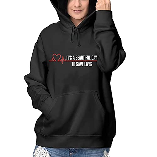 YLWX Hoodies Grey's Anatomy Kapuzenpullover Damen Pullover Locker Langarm Crew Neck Sweater (Color : 1, Size : L) von YLWX