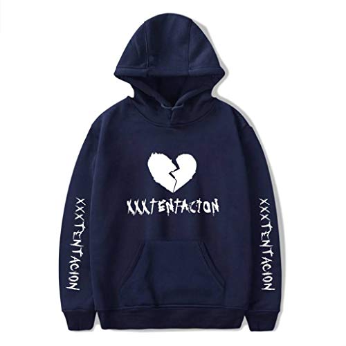 YLWX Hoodies Unisex Xxxtentacion Gebrochenes Herz Kapuzenpullover Langarm Pullover Sweatshirt,Blue-S von YLWX