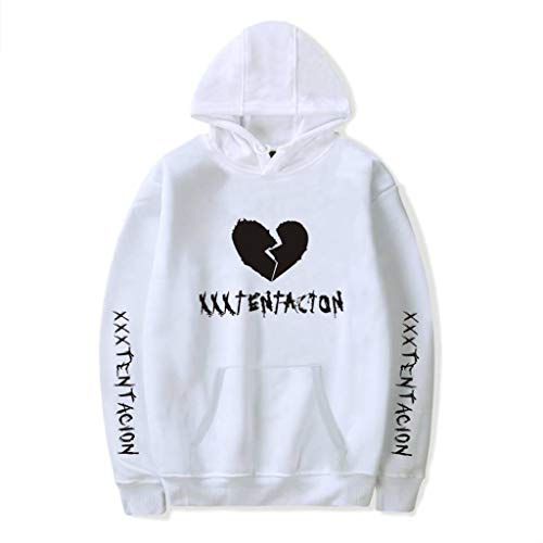 YLWX Hoodies Unisex Xxxtentacion Gebrochenes Herz Kapuzenpullover Langarm Pullover Sweatshirt,White-S von YLWX