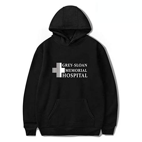 YLWX Mens Womens Hoodies Grey's Anatomy Frühling Und Winter Sweatshirt Grey-Sloan Memorial Hospital,Black-L von YLWX