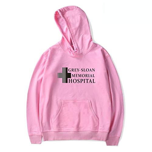 YLWX Mens Womens Hoodies Grey's Anatomy Frühling Und Winter Sweatshirt Grey-Sloan Memorial Hospital,Pink-L von YLWX