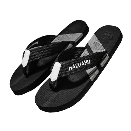 Flip-Flops Sommer Herren Ultraleicht EVA-Sohle Mode Bequeme Sandalen Flip-Flops, Schwarz / Grau, 42 EU von YLXCKGS