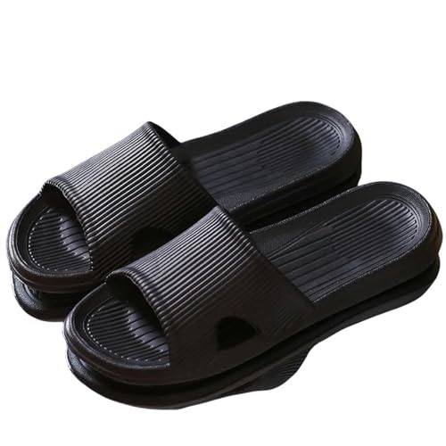 Flip-Flops Sommermode Herren Hausschuhe Strand Flip-Flops Dicke Plateau Sandalen Männliche Freizeitschuhe Bad rutschfeste Flip Flops, 2 Schwarz, 40-41 von YLXCKGS