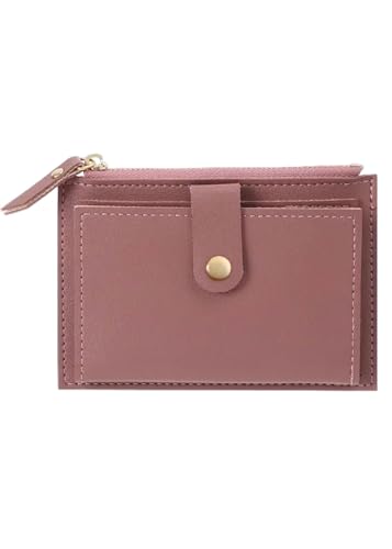 Geldbörse Niedliche Pu Leder Mini Münze Geldbeutel Frauen Solid Color Kreditkartenhalter Taschen Kleiner Geldbeutel Geldbeutelausbeutel Kartenhalter-Wassermelonenrot von YLXCKGS