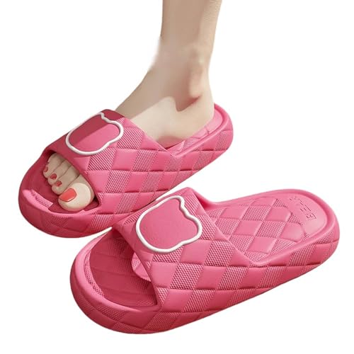 YLXCKGS Flip-Flops, dicke Sohle, Sommer-Slides für Herren, rutschfest, große Größe 49, weiche Sandalen, Damen-Flip-Flops, Cartoon-Bär-Schuh, Eine Rose, 235 Fit foot 225-230 von YLXCKGS