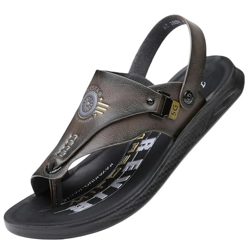 YLXCKGS Flip-Flops Casual Flip-Flops Herren Sommer Anti-Rutsch Outdoor Dual-Use Sandalen Ultra-Feine Sperrholz Hausschuhe Sandalen für Herren, dunkelgrau, 41 EU von YLXCKGS