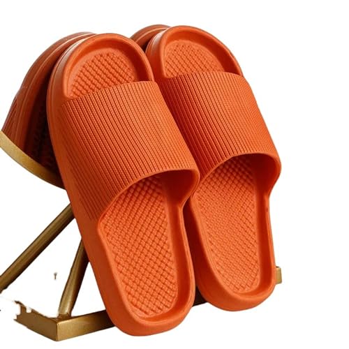 YLXCKGS Flip-Flops Einfachheit Streifen Männer Frauen Hausschuhe Eva Weiche Sohle Licht Sandalen Bad Anti-Rutsch Strand Flip-Flop-Orange-36-37 von YLXCKGS