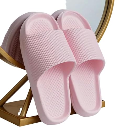 YLXCKGS Flip-Flops Einfachheit Streifen Männer Frauen Hausschuhe Eva Weiche Sohle Licht Sandalen Bad Anti-Rutsch Strand Flip-Flop-Rosa-42-43 von YLXCKGS