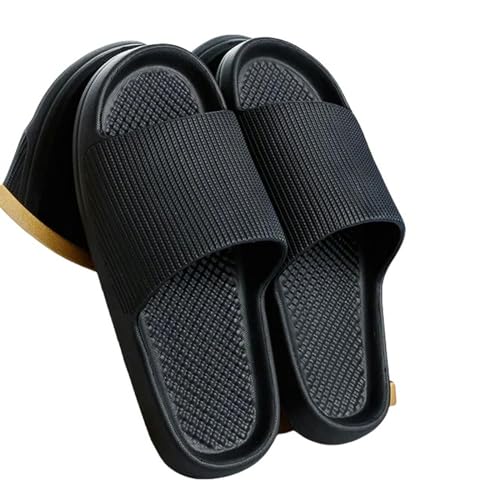 YLXCKGS Flip-Flops Einfachheit Streifen Männer Frauen Hausschuhe Eva Weiche Sohle Licht Sandalen Bad Anti-Rutsch Strand Flip-Flop-Schwarz-38-39 von YLXCKGS