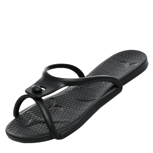 YLXCKGS Flip-Flops Frauen Faltbare Hausschuhe Männer Business Tragbare Dias Flip-Flops Leichte Home Sandalen Strand Outdoor Schuhe-Schwarz-41-42 von YLXCKGS