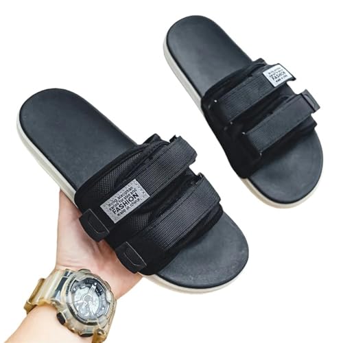 YLXCKGS Flip-Flops Herren Outdoor Hausschuhe Indoor Hausschuhe Rutschfeste Soft Bottom Hook Loop Hausschuhe Strand Sommer Sandalen Flip-Flop-Schwarz-36 von YLXCKGS