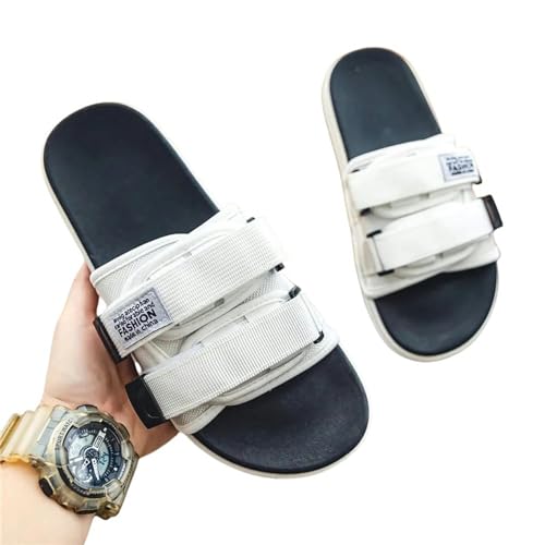 YLXCKGS Flip-Flops Herren Outdoor Hausschuhe Indoor Hausschuhe Rutschfeste Soft Bottom Hook Loop Hausschuhe Strand Sommer Sandalen Flip-Flop-Weiss-39 von YLXCKGS