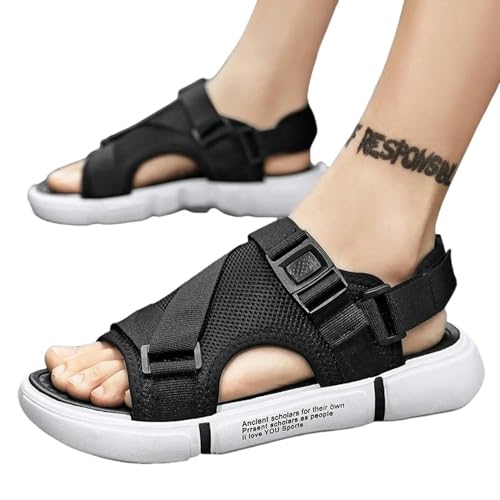 YLXCKGS Flip-Flops Herren Sandalen Freizeit Für Hausschuhe Ohne Rutsch Weicher Boden Im Freien Sandalen Strandschuhe Leichte Flip-Flops-Schwarz-40 von YLXCKGS