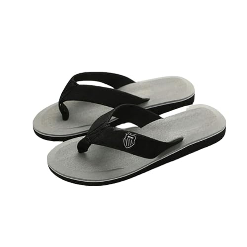 YLXCKGS Flip-Flops Männer Hausschuhe Außerhalb Strand Flache Flip-Flop Casual Hausschuhe Indoor Zuhause Männliche Anti-Rutsch Schuhe String Sandalen-Grau-45 (27,5Cm) von YLXCKGS