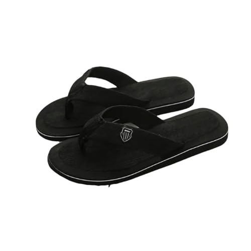 YLXCKGS Flip-Flops Männer Hausschuhe Außerhalb Strand Flache Flip-Flop Casual Hausschuhe Indoor Zuhause Männliche Anti-Rutsch Schuhe String Sandalen-Schwarz-41 (25,5Cm) von YLXCKGS