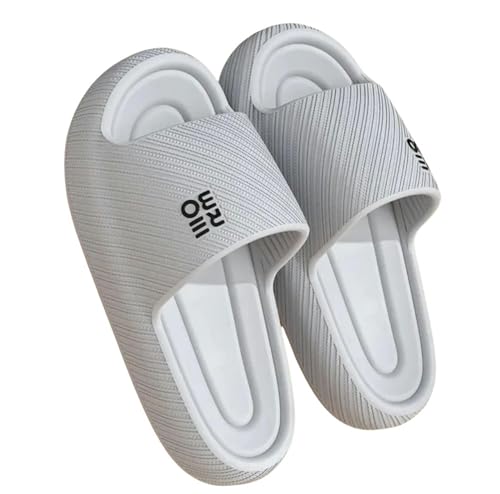 YLXCKGS Flip-Flops Männer Hausschuhe Dicke Plattform Licht Eva Weiche Schuhe Frauen Paare Zuhause Bad Anti-Rutsch Flip-Flops Strand Sandalen-A-Grau-38-39 von YLXCKGS