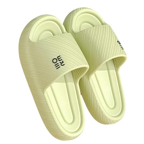 YLXCKGS Flip-Flops Männer Hausschuhe Dicke Plattform Licht Eva Weiche Schuhe Frauen Paare Zuhause Bad Anti-Rutsch Flip-Flops Strand Sandalen-A-Grün-36-37 von YLXCKGS