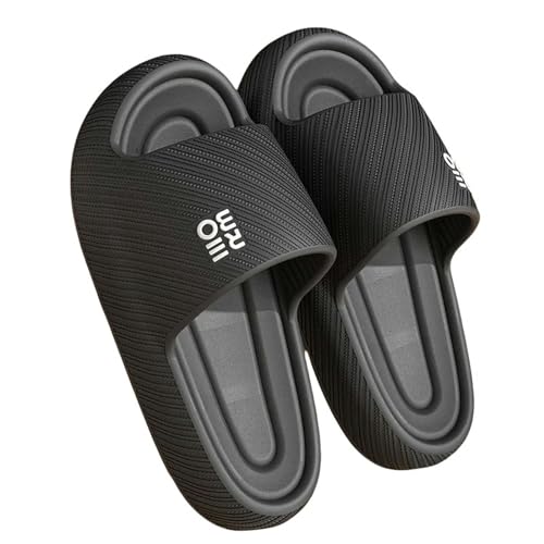 YLXCKGS Flip-Flops Männer Hausschuhe Dicke Plattform Licht Eva Weiche Schuhe Frauen Paare Zuhause Bad Anti-Rutsch Flip-Flops Strand Sandalen-A-Schwarz-38-39 von YLXCKGS