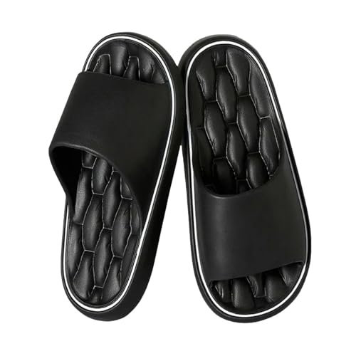 YLXCKGS Flip-Flops Männer Hausschuhe Dicke Plattform Licht Eva Weiche Schuhe Frauen Paare Zuhause Bad Anti-Rutsch Flip-Flops Strand Sandalen-B-Schwarz-40-41 von YLXCKGS