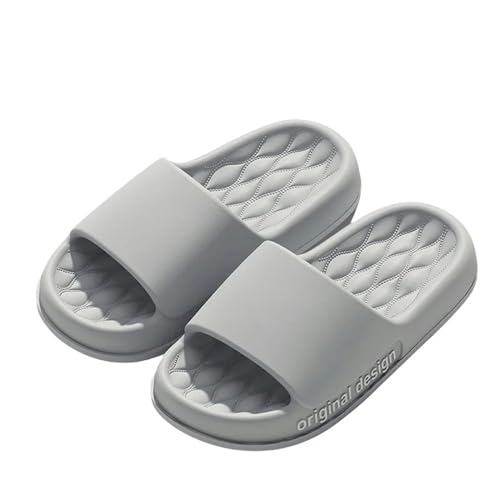 YLXCKGS Flip-Flops Männer Hausschuhe Sommer Strand Rutschen Dicke Sohle Frauen Badezimmer Anti-Rutsch Weiche Sandalen Mode Ultra-Light-Grau-36-37 von YLXCKGS