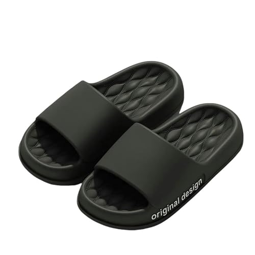 YLXCKGS Flip-Flops Männer Hausschuhe Sommer Strand Rutschen Dicke Sohle Frauen Badezimmer Anti-Rutsch Weiche Sandalen Mode Ultra-Light-Schwarz-38-39 von YLXCKGS