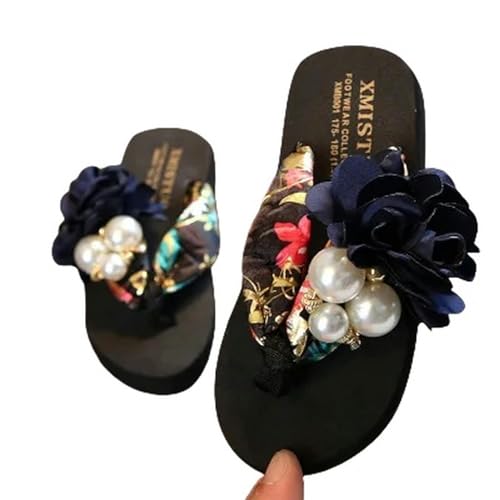 YLXCKGS Flip-Flops Sommer Antirutsch Kinder Flip-Flops Mädchen Mode Strandschuhe Kneifen Sandalen Weibliche Blumen Hausschuhe Frauen Tragen-Braun-25 von YLXCKGS